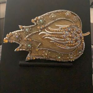 Flaming leafs with faux jewels Belt Buckle